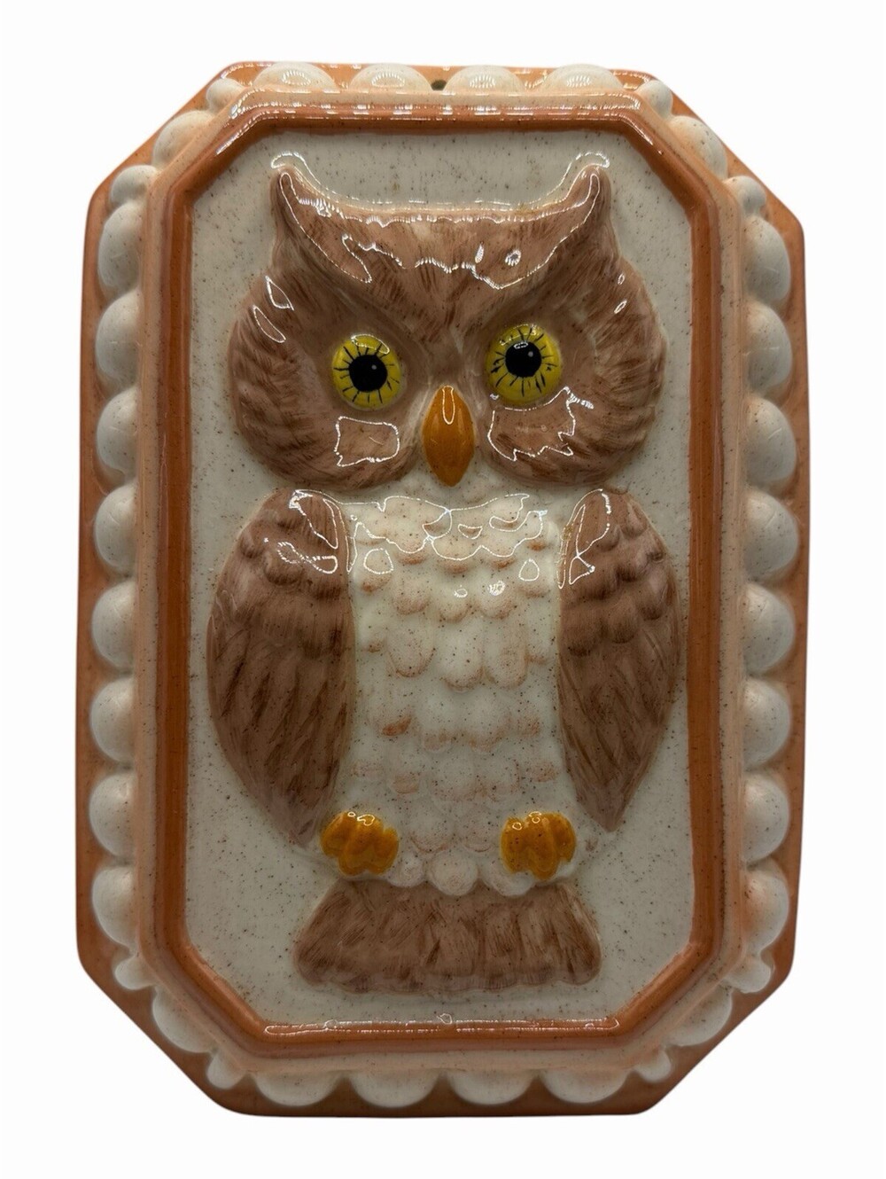 Vtg Taste Seller By Sigma Ceramic Owl Wall Hanging Hand Painted Retro 7.5x11